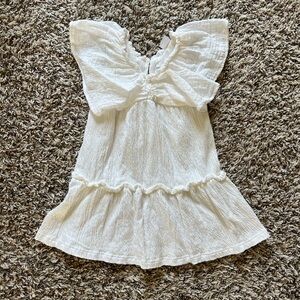 Zara 3T white flutter dress